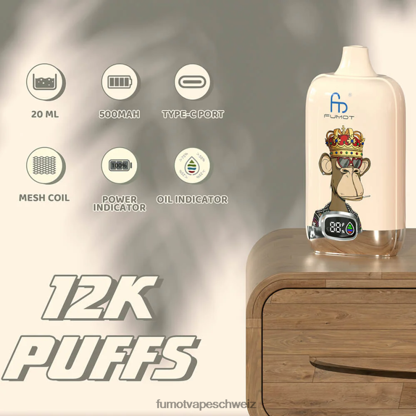 Fumot Digital Box Einweg-Vape-Pod 12000 – 20 ml (1 Stück) X464JP157 | Fumot e Zigarette Wassermeloneneis