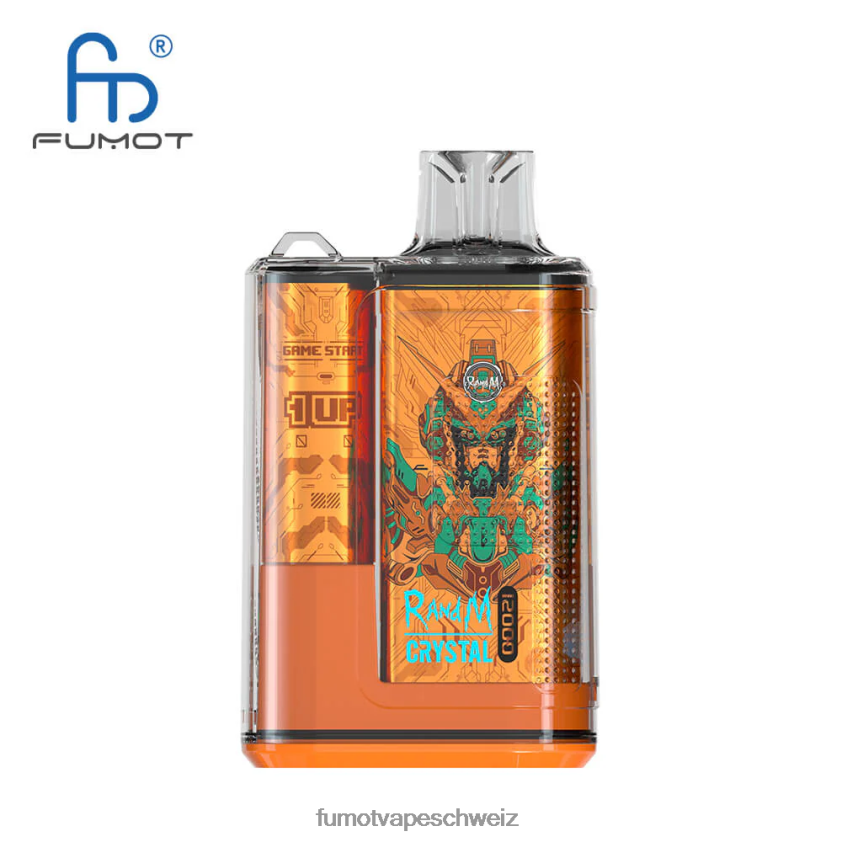 Fumot Crystal 20 ml 12000 Einweg-Vape-Box (1 Stück) X464JP287 | Fumot e Zigarette pfirsichfarbene Mango-Wassermelone