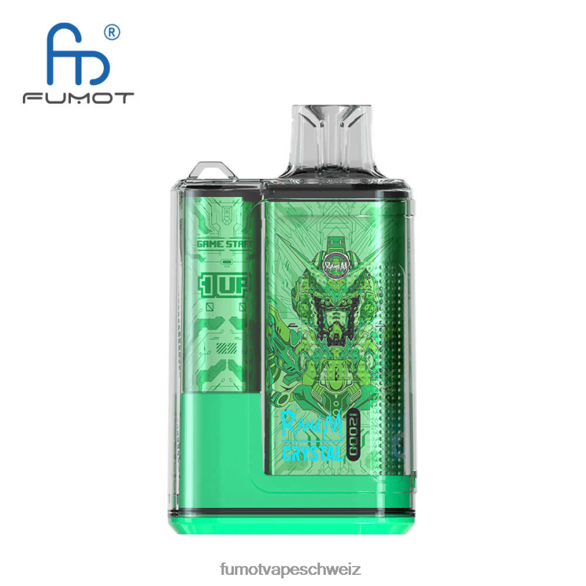 Fumot Crystal 20 ml 12000 Einweg-Vape-Box (1 Stück) X464JP287 | Fumot e Zigarette pfirsichfarbene Mango-Wassermelone