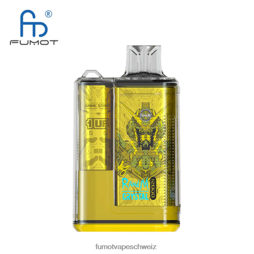 Fumot Crystal 20 ml 12000 Einweg-Vape-Box (1 Stück) X464JP287 | Fumot e Zigarette pfirsichfarbene Mango-Wassermelone