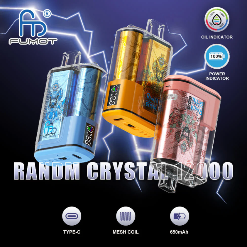 Fumot Crystal 20 ml 12000 Einweg-Vape-Box (1 Stück) X464JP287 | Fumot e Zigarette pfirsichfarbene Mango-Wassermelone