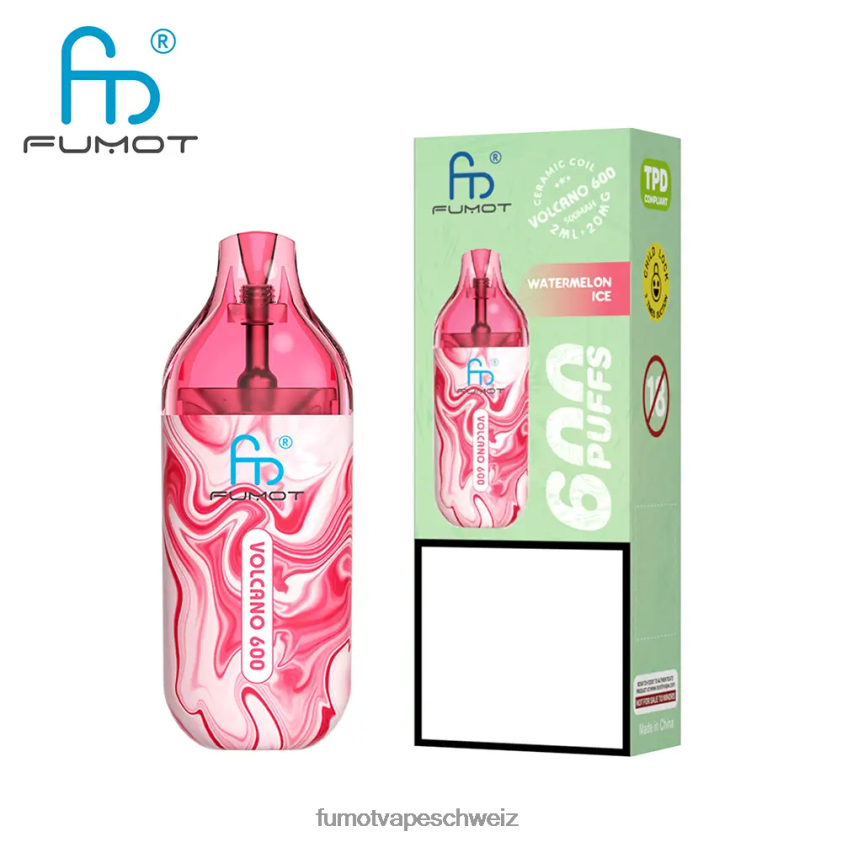 Fumot Volcano 600 tpd-konformer Einweg-Vaporizer – 2 ml (3-teiliges Set) X464JP292 | Fumot Vape Schweiz Dr. Blau