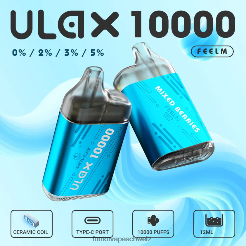 Fumot Movkin Ulax 10000 Einweg-Vape-Pods – 12 ml (1 Stück) X464JP311 | Fumot Schweiz gemischte Beeren