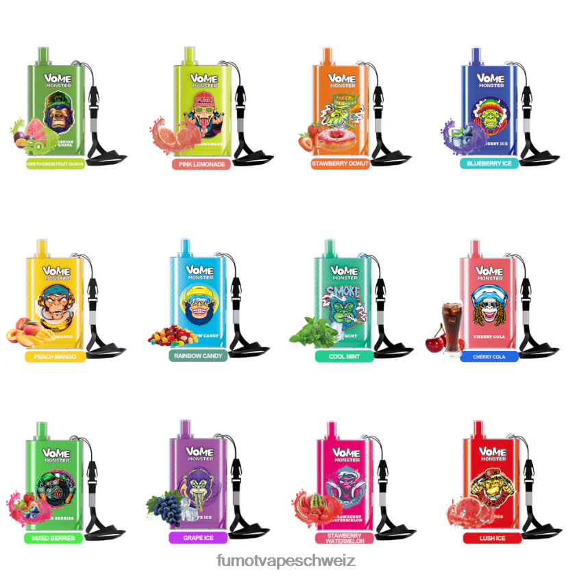 Fumot Vome Monster 10000 Einweg-Vape-Pod-Gerät – 20 ml (1 Stück) X464JP436 | Fumot Store Erdbeerdonut