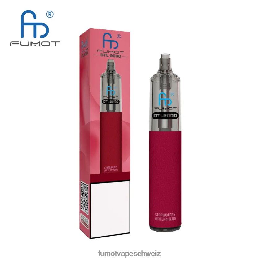 Fumot DTL Einweg-Vape-Pen 9000- 18 ml (1 Stück) X464JP368 | Fumot Vape Flavours Erdbeerwassermelone