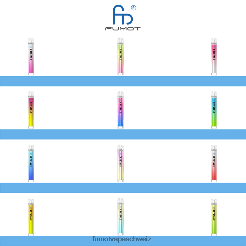 Fumot Crystal 2 ml (3-teiliges Set) Einweg-Vaporizer – 600 tpd-konform X464JP392 | Fumot Vape Schweiz Zitrone und Limette