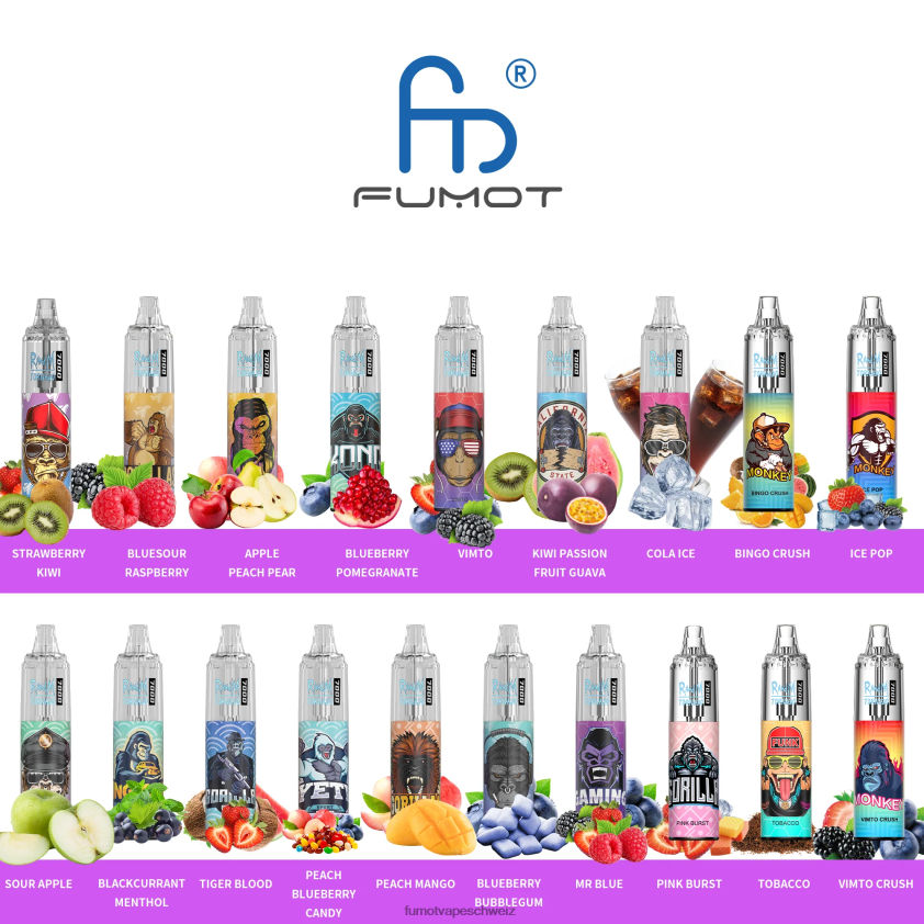 Fumot Tornado 0% 7000 14 ml Einweg-Vape-Pen (1 Stück) X464JP531 | Fumot Schweiz Ananaseis