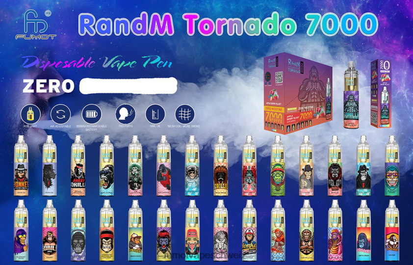 Fumot Tornado 7000 Einweg-Vape-Pen 0 % – 14 ml (1 Stück) X464JP543 | Fumot Vape Kaufen Erdbeerwassermelone