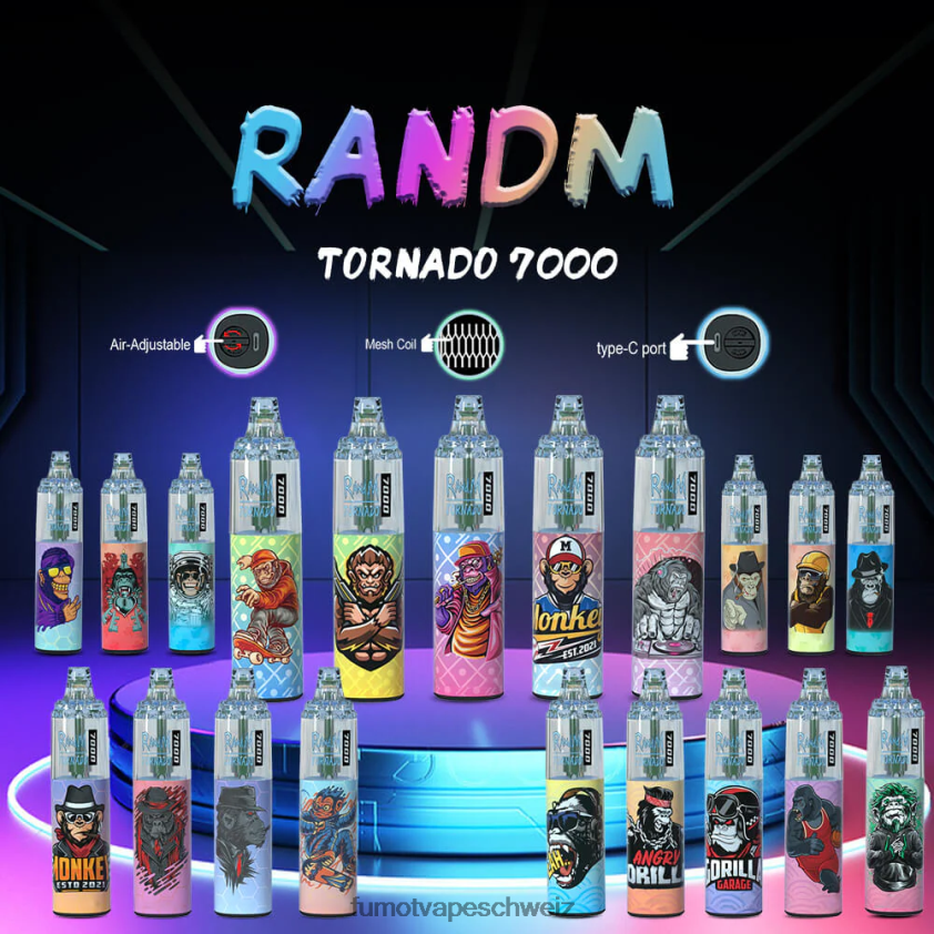 Fumot Tornado 7000 Einweg-Vape-Pen – 14 ml (1 Stück) X464JP107 | Fumot e Zigarette Tigerblut