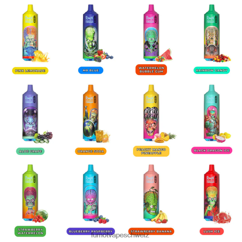 Fumot Tornado 9000 Einweg-Vape-Pen – 18 ml (1 Stück) X464JP1 | Fumot Schweiz Blaubeer-Himbeere