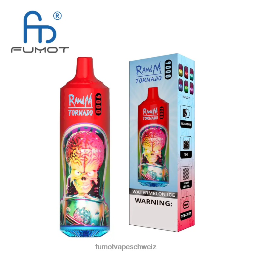 Fumot Tornado 9000 Einweg-Vape-Pen – 18 ml (1 Stück) X464JP1 | Fumot Schweiz Blaubeer-Himbeere