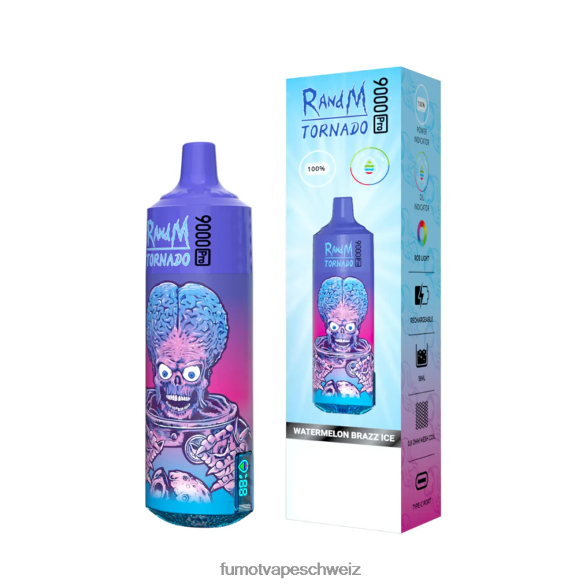 Fumot Tornado 9000 Pro Einweg-Vaporizer – 18 ml (1 Stück) X464JP199 | Fumot Aroma Aloe-Traube