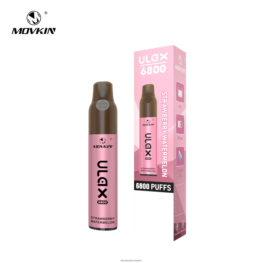 Fumot Movkin Ulax 6800 Einweg-Vaporizer, Keramikspule – 8 ml (1 Stück) X464JP321 | Fumot Schweiz frische Minze