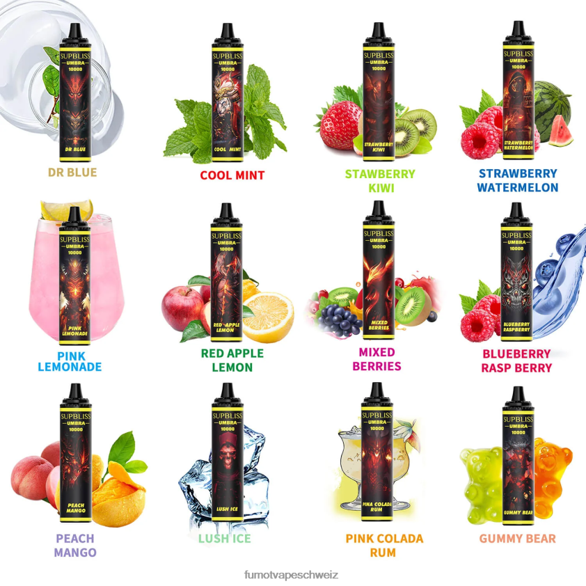 Fumot Supbliss Umbra 10000 (1 Stück) Einweg-Vape-Pen – 20 ml X464JP478 | Fumot Vape Flavours üppiges Eis